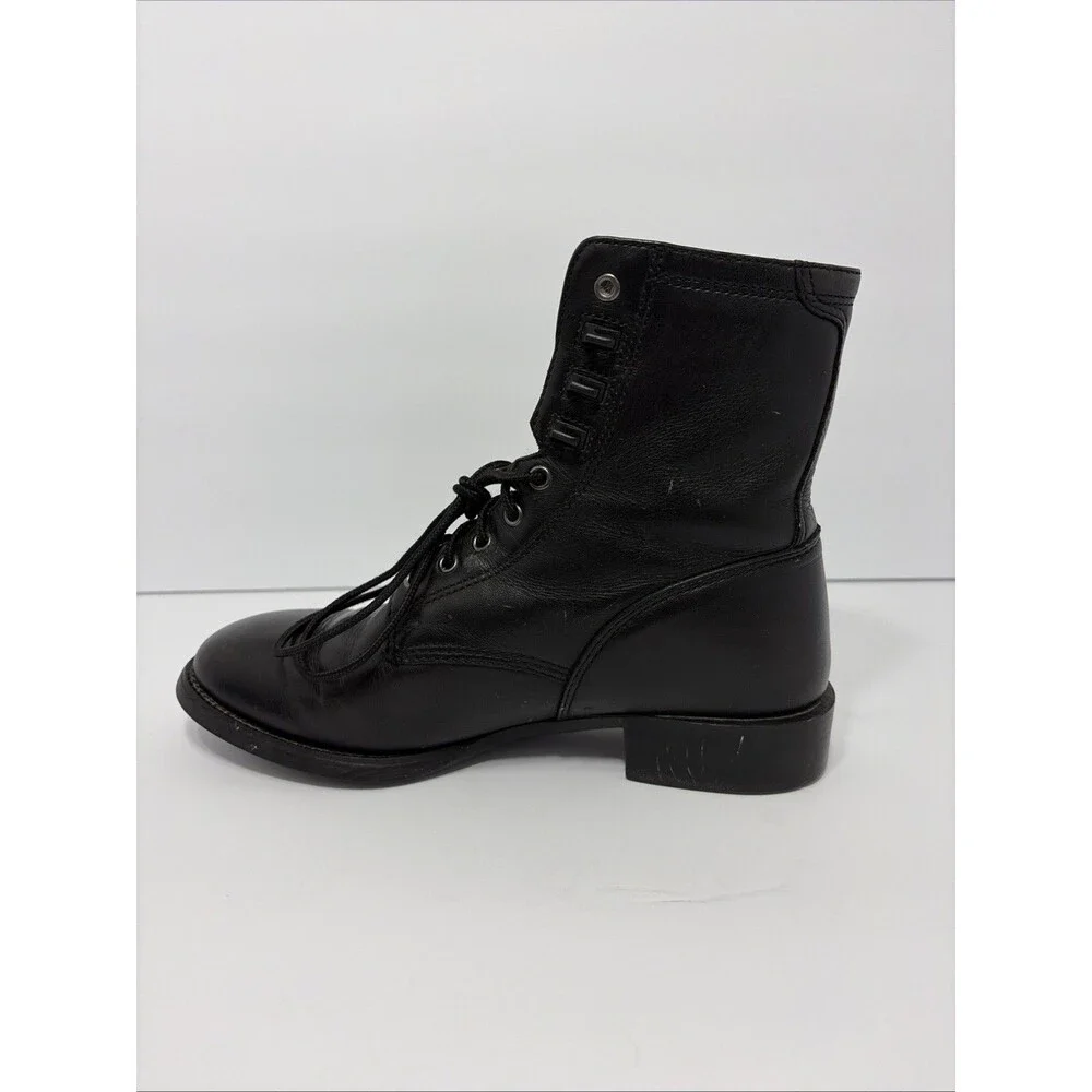 Ariat Black Heritage Leather Lace Up Style 32501 Size 7EE **Cigarette Smell
